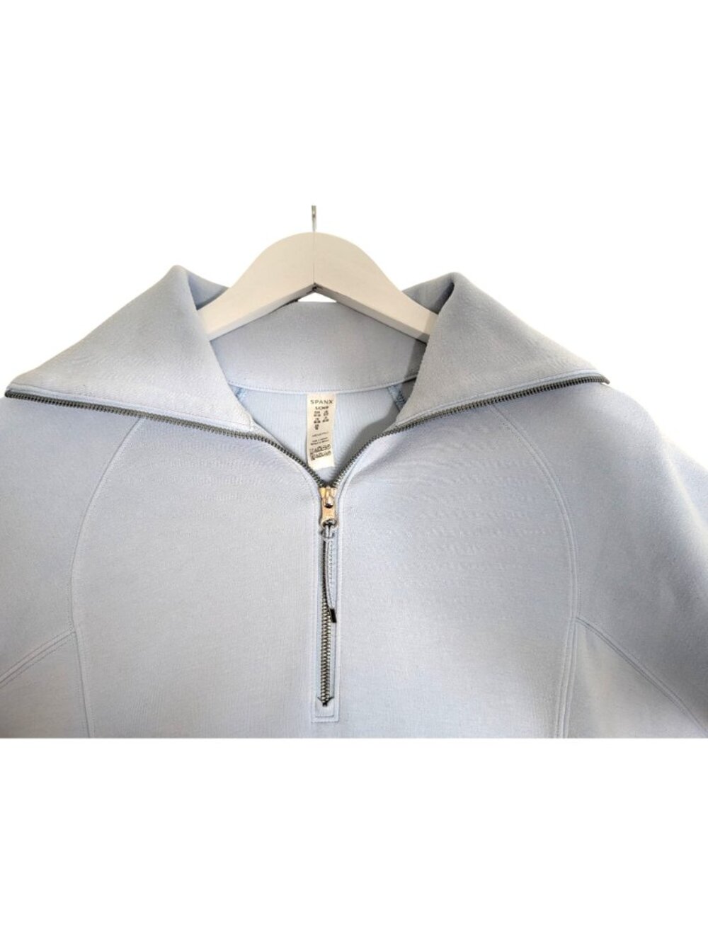 Spanx AirEssentials Half-Zip Sweatshirt Womens S Light Blue Athleisure Pullover - Picture 5 of 12
